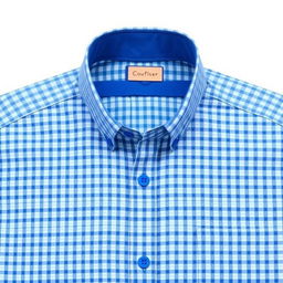 A chic design for a small checkered blue shirt featuring tiny blue squares