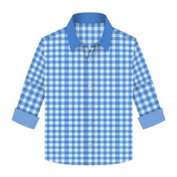 A chic design for a small checkered blue shirt featuring tiny blue squares