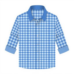 A chic design for a small checkered blue shirt featuring tiny blue squares