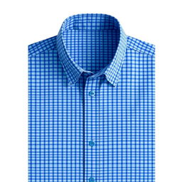 A sophisticated design for a small checkered blue shirt featuring tiny blue squares