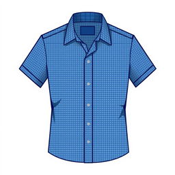 A sophisticated design for a small checkered blue shirt featuring tiny blue squares