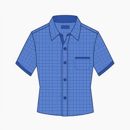 A sophisticated design for a small checkered blue shirt featuring tiny blue squares