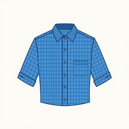 A sophisticated design for a small checkered blue shirt featuring tiny blue squares