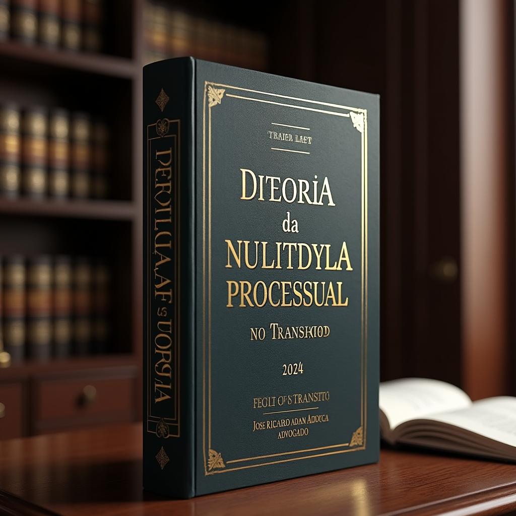 A 3D representation of a bestseller legal book titled "Teoria da Nulidade Processual no Trânsito"