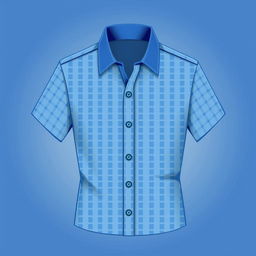 A trendy design for a small checkered blue shirt with tiny blue squares