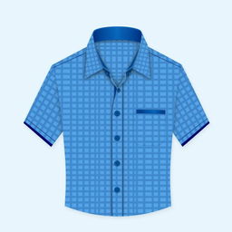 A trendy design for a small checkered blue shirt with tiny blue squares