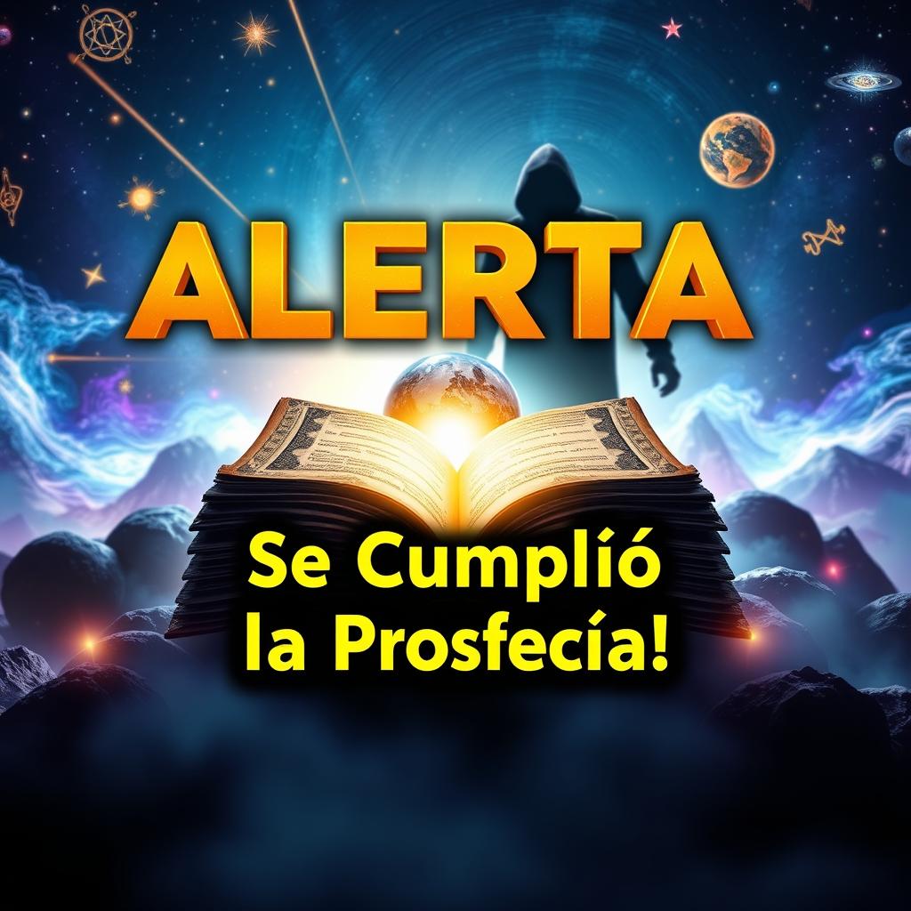 A dramatic YouTube thumbnail featuring a bold and eye-catching design that reads 'ALERTA: Se Cumplió la Profecía!' in large, striking letters