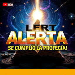 A dramatic YouTube thumbnail featuring a bold and eye-catching design that reads 'ALERTA: Se Cumplió la Profecía!' in large, striking letters