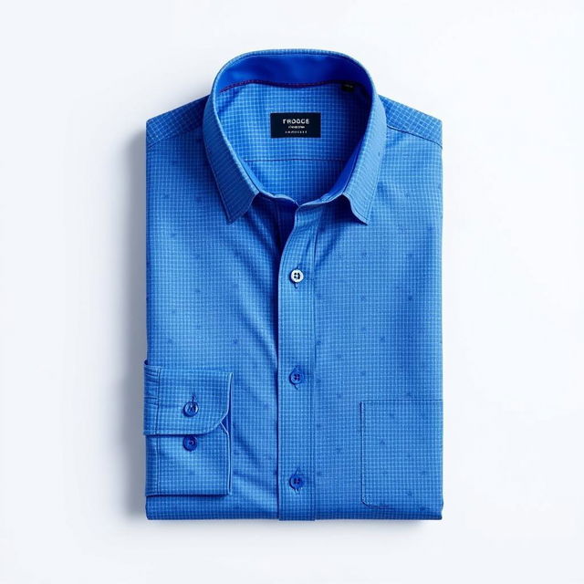 A stylish design for a small checkered blue shirt featuring tiny blue squares