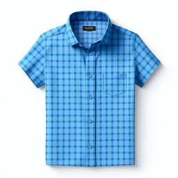 A stylish design for a small checkered blue shirt featuring tiny blue squares throughout