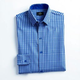 A stylish design for a small checkered blue shirt featuring tiny blue squares throughout