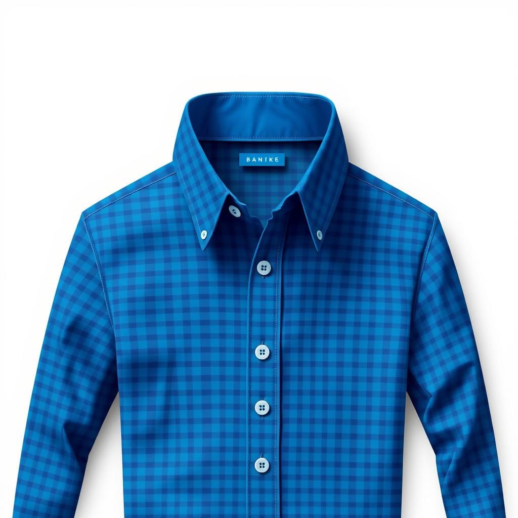 A trendy design for a small checkered blue shirt featuring tiny blue squares