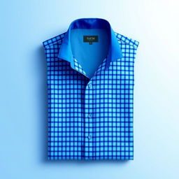 A trendy design for a small checkered blue shirt featuring tiny blue squares