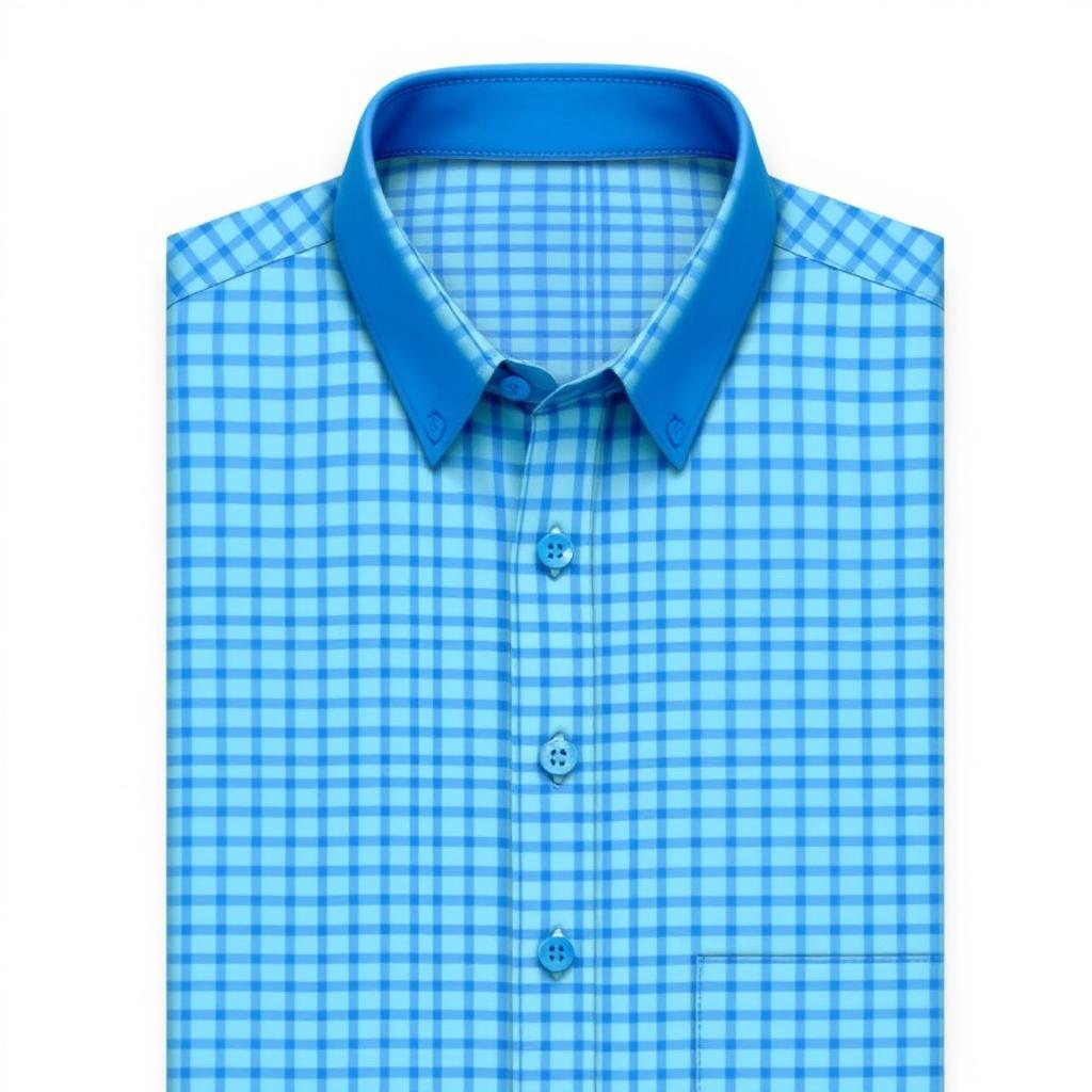 A trendy design for a small checkered blue shirt featuring tiny blue squares