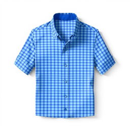 A trendy design for a small checkered blue shirt featuring tiny blue squares