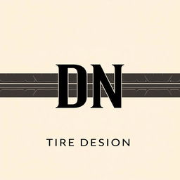 A simple and elegant t-shirt design for a tire design store featuring the initials "DN" prominently displayed