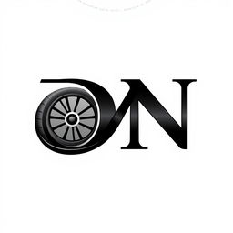 A sophisticated logo design for a tire store featuring the initials 'DN' prominently