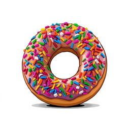 A vibrant doughnut covered in a generous layer of colorful sprinkles, designed in a graffiti style