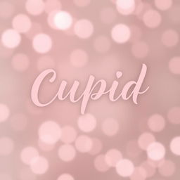 The word 'CUPID' written in elegant, flowing script on a large transparent background