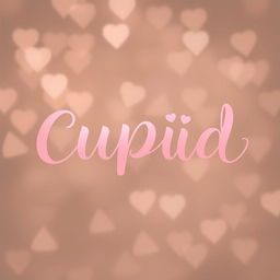 The word 'CUPID' written in elegant, flowing script on a large transparent background