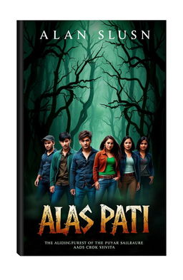 A book cover for 'ALAS PATI', depicting a dark and eerie forest atmosphere