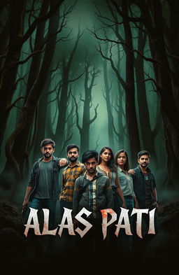 A book cover for 'ALAS PATI', depicting a dark and eerie forest atmosphere