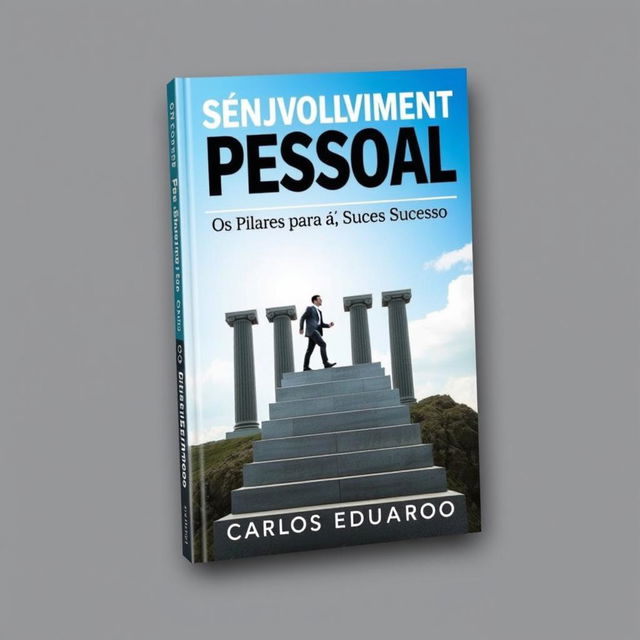 A professional and inspiring book cover for 'Desenvolvimento Pessoal: Os Pilares para o Sucesso' by Carlos Eduardo