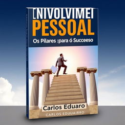 A professional and inspiring book cover for 'Desenvolvimento Pessoal: Os Pilares para o Sucesso' by Carlos Eduardo