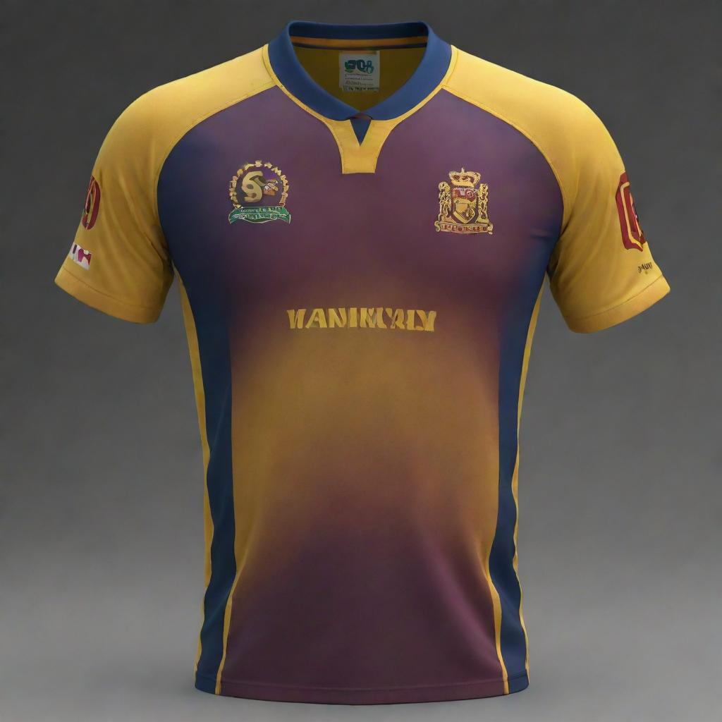 Create a Sri Lankan cricket team jersey with the name Manikya and the number 105 prominently displayed.