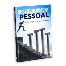 An engaging and motivational book cover for 'Desenvolvimento Pessoal: Os Pilares para o Sucesso' by Carlos Eduardo