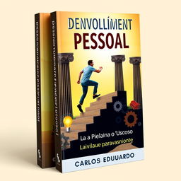 An impactful book cover for 'Desenvolvimento Pessoal: Os Pilares para o Sucesso' by Carlos Eduardo