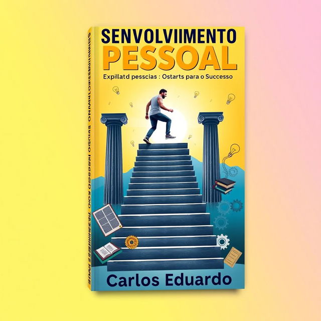 An impactful book cover for 'Desenvolvimento Pessoal: Os Pilares para o Sucesso' by Carlos Eduardo