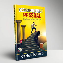 An impactful book cover for 'Desenvolvimento Pessoal: Os Pilares para o Sucesso' by Carlos Eduardo