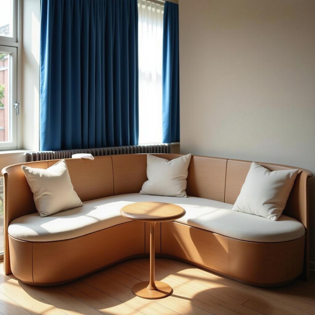 A beautifully furnished living space featuring a modern corner sofa with plush cushions and a chic wooden coffee table