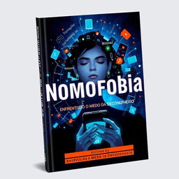 Uma capa de livro com foco no tema da nomofobia, o medo de ficar sem o smartphone