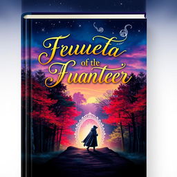 A captivating book cover design featuring a mystical forest with vibrant, enchanted trees