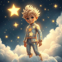 A captivating scene featuring a boy who embodies the essence of a star