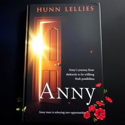 A striking book cover depicting a partially open door with brilliant light streaming through, symbolizing Anny's journey from darkness to light, embodying new opportunities and hope