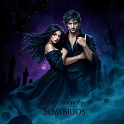 A captivating book cover for 'Ecos de um Coração Sombrios', enhanced with details reflecting the Underworld theme in a dark romance setting