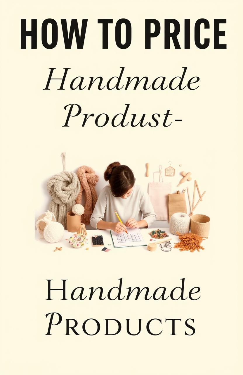 A minimalist book cover design featuring the title 'How to Price Handmade Products'