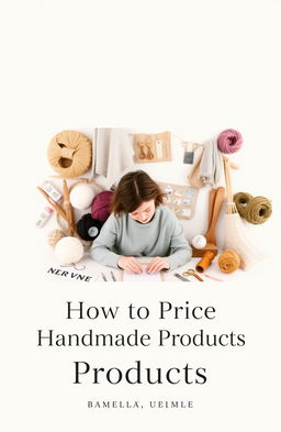 A minimalist book cover design featuring the title 'How to Price Handmade Products'