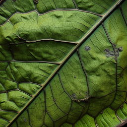 An artistic representation of an old leaf texture, showcasing intricate details like veins, faded colors, and slight imperfections that capture the essence of age and nature