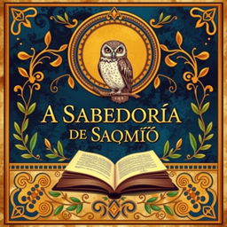 A beautifully designed book cover featuring an ancient, richly decorated background, highlighting the title 'A Sabedoria de Salomão' in elegant, golden lettering