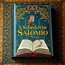 A beautifully designed book cover featuring an ancient, richly decorated background, highlighting the title 'A Sabedoria de Salomão' in elegant, golden lettering