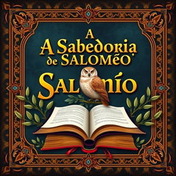 A beautifully designed book cover featuring an ancient, richly decorated background, highlighting the title 'A Sabedoria de Salomão' in elegant, golden lettering