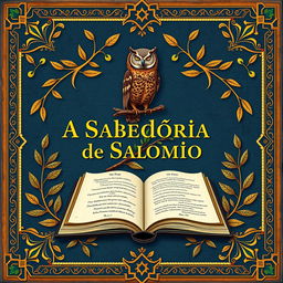 A beautifully designed book cover featuring an ancient, richly decorated background, highlighting the title 'A Sabedoria de Salomão' in elegant, golden lettering