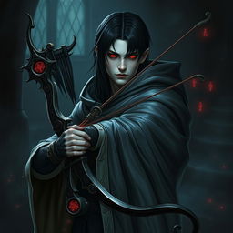 Create a Dungeons and Dragons character named Aron, a fallen aasimar who embodies the dark arts