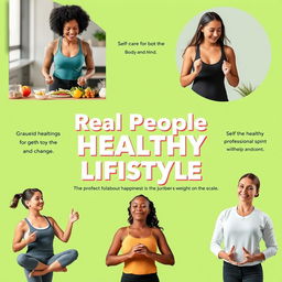 A dynamic image representing real people pursuing a healthy lifestyle