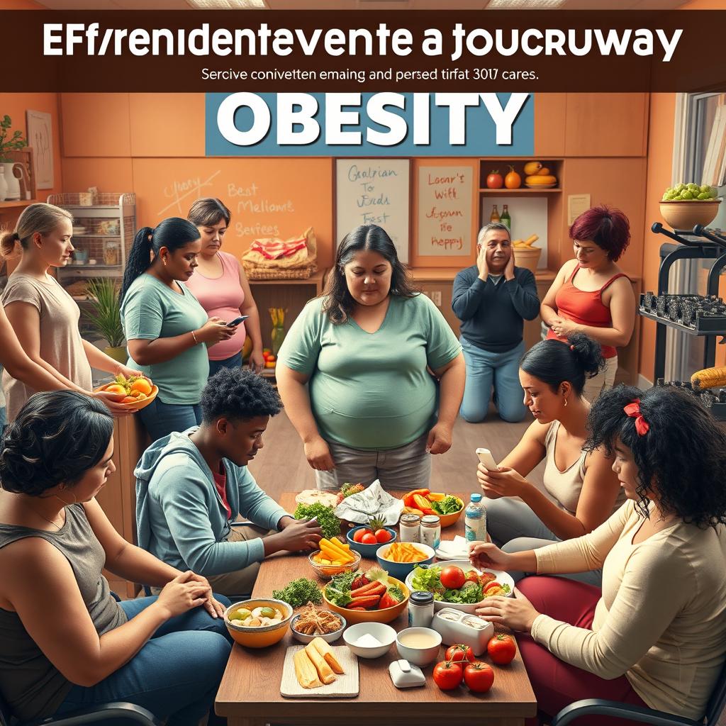 A hyper-realistic image depicting an effective journey to overcome obesity