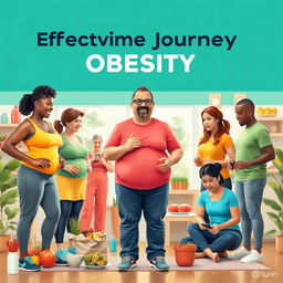 A hyper-realistic image depicting an effective journey to overcome obesity